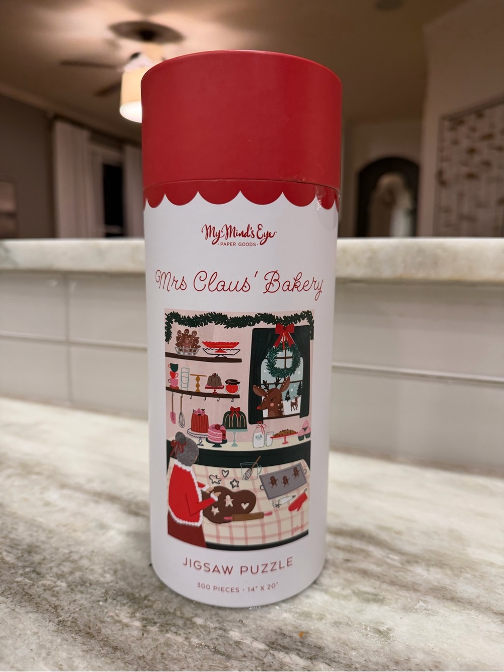 Mrs Claus' Bakery Red Holiday Jigsaw Puzzle